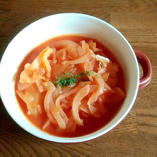 トマトジュースと豆乳の簡単野菜たっぷりスープ